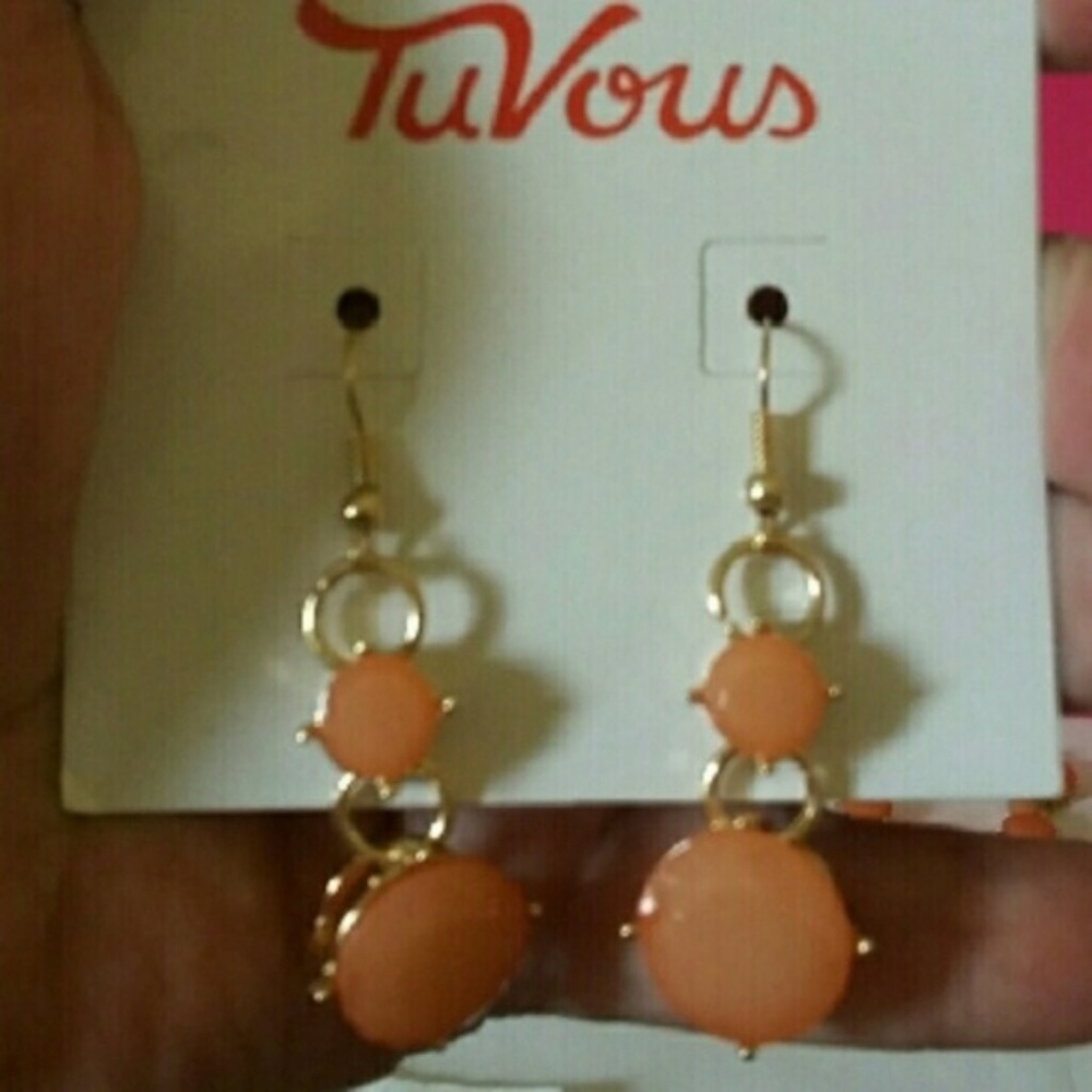 NWOT TuVous Coral Earrings